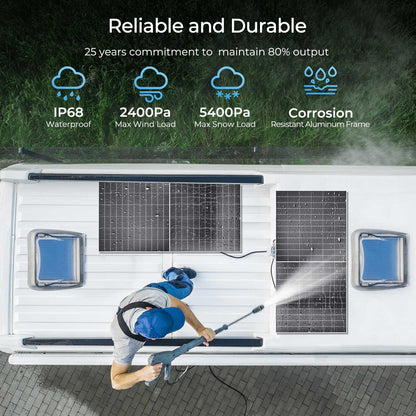 Renogy 1180W Solar Panels 2pcs 590 Watt N-Type Bifacial Solar Panel Monocrystalline 16BB 25% High Conversion Efficiency for Homes Roof Top RV Boat Camping Black