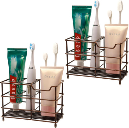 2Packs Dseap Toothbrush Holder, Electric Toothbrush Holder - Stainless Steel Tooth Brush Holders, Toothpaste Holder