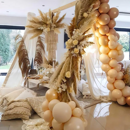 PartyWoo Nude Balloons - 100-Piece Pack in Various Sizes | Beige & Apricot Balloon Arch Kit for Celebrations