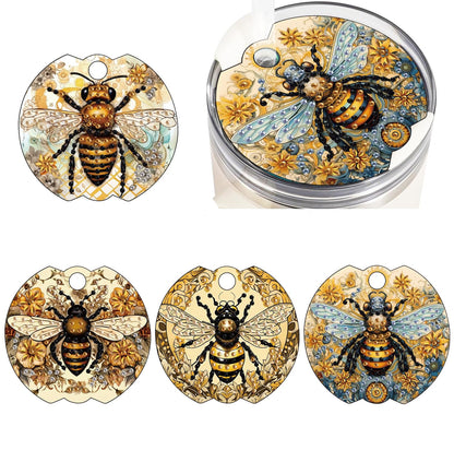 DDGYP 4Pcs Diamond Painting Cup Lid Accessories, 5D Diamond Art Tumbler Lid Topper, Acrylic DIY Craft Supplies, Diamond Art Kits for Adults, for 40oz Tumbler with Handle, Home & Daily Decoration