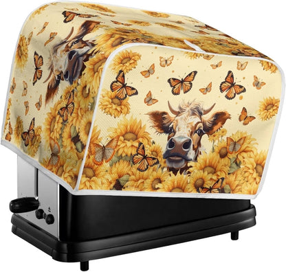 Sunflower Butterfly Printed Toaster Cover, Anti-Dust and Fingerprint, Decorative Kitchen Small Appliance Cover