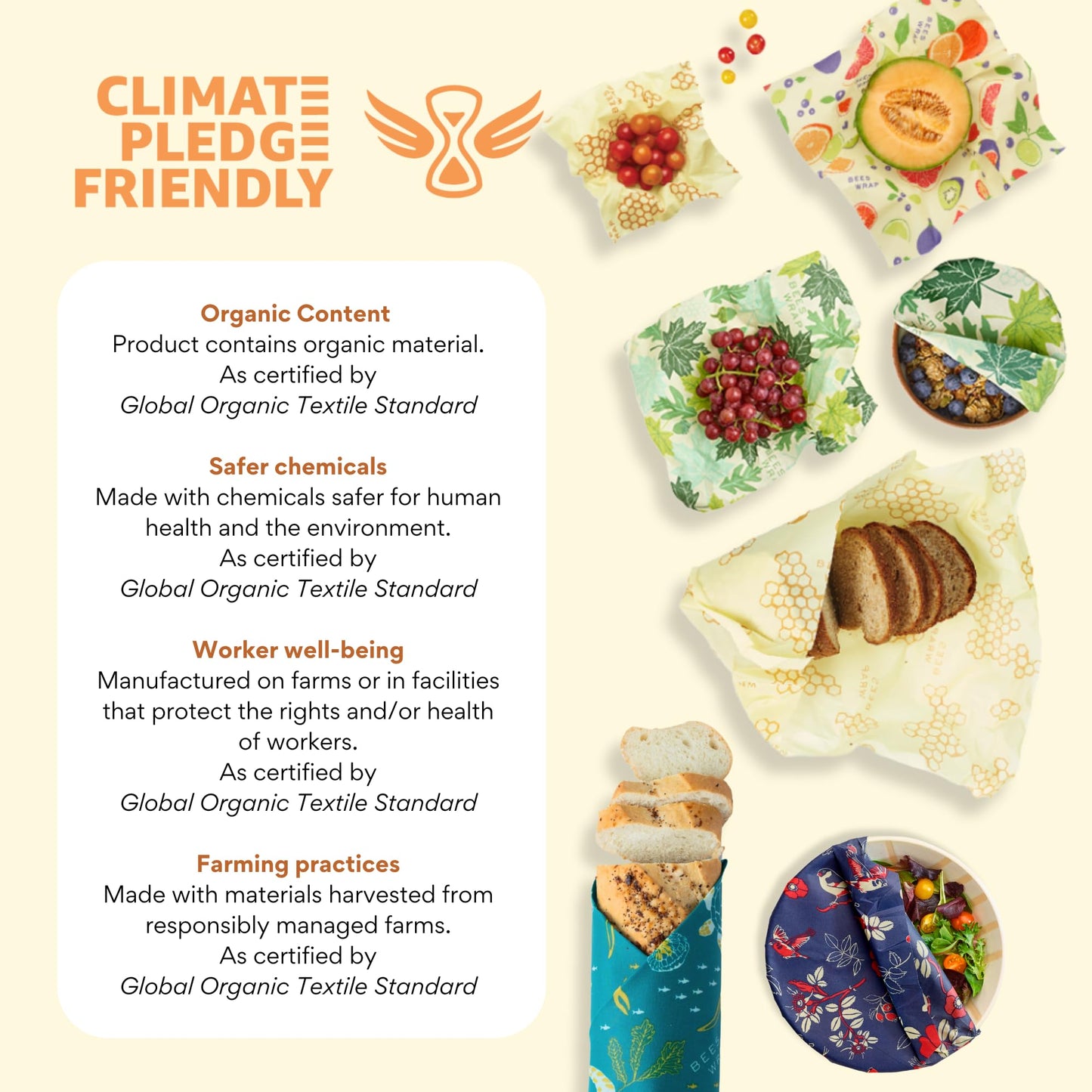 Bee's Wrap Beeswax Wraps for Food - Cut to Size 14x52" Beeswax Wrap Roll - Plastic Free Made in USA Reusable Natural Food Wrap - Honeycomb