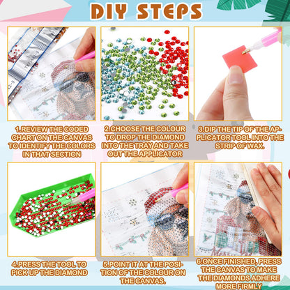 Trandraft 13 Pcs Interchangeable Holiday Diamond Art Kits for Adults 5D Framed Seasonal DIY Diamond Paint with Full Drill Gems for Beginner Monthly Table Craft Gift Decor (Dog Style)