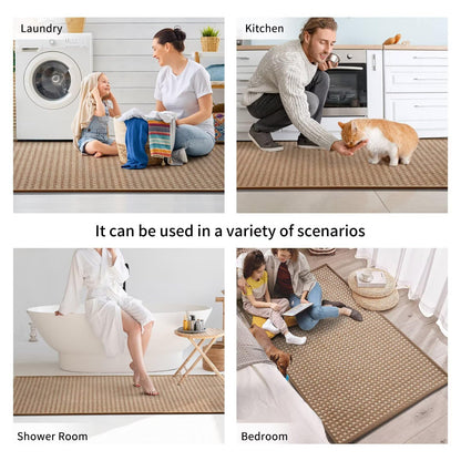 YDKGL Kitchen Rugs Mat Non Slip Washable, Super Absorbent Kitchen Mats for Floor, Rubber Backing Soft Braided Standing Floor Mats Sink Mat Runner Rug, Easy to Clean and Maintain, Brown 17"x30"