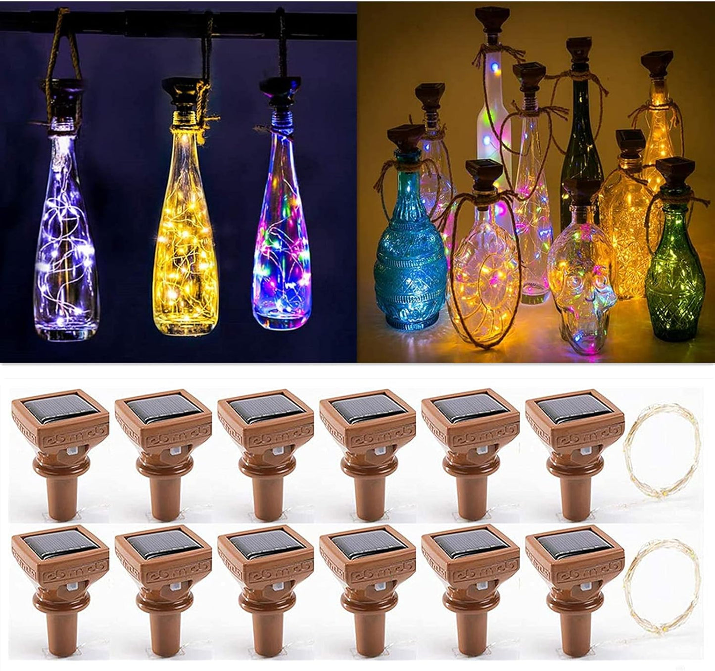 12 Pack 20 Girlfriend(3 YJFWAL Upgraded Solar Wine Bottle Lights, LEDs Waterproof Copper Light, Bottle Light Fairy Cork