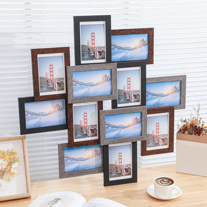 Marsui 12 Pack 4x6 Collage Picture Frames Set, Multi Family Photo Frames for Wall Decor for Farmhouse Living Room Gallery Office Hanging Display, Housewarming Birthday Wedding Valentine's Day Gifts