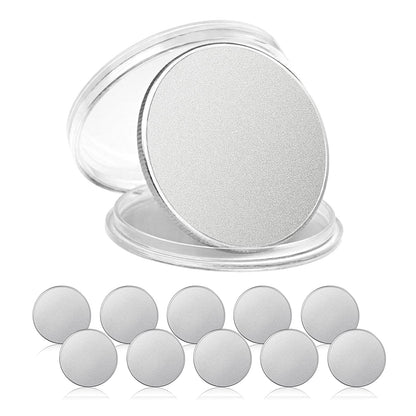 10 Pcs Blank Challenge Coin, Engraving Blanks Coins, Solid Brass, Zinc Alloy Silver Plated 40mm Diameter with Acrylic Protection Box Pattern for DIY Crafts Engraving