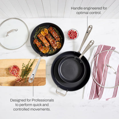 All-Clad HA1 Non-Stick Fry Pan Set - 2-Piece Induction Cookware (8 & 10 Inch) | Oven Safe to 500°F, Dishwasher Safe Black