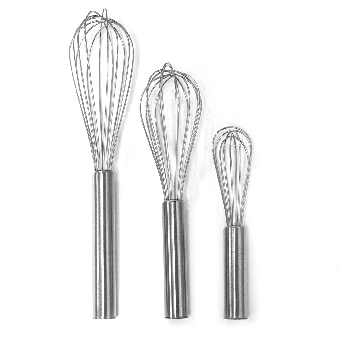 Norpro Balloon Wire Whisk Set of 3 Stainless Steel Stir/Mix/Beat 6" /8"/ 10"