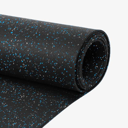 Flooring Inc 1/4" Tough Rubber Flooring Roll | Flexible Recycled Rubber Gym Floor Mats for Home Gym | Heavy Duty Rubber Mat for Home Gyms, Sheds, Horse Stall Mat or Trailer | 4’x10’ | Blue/Gray