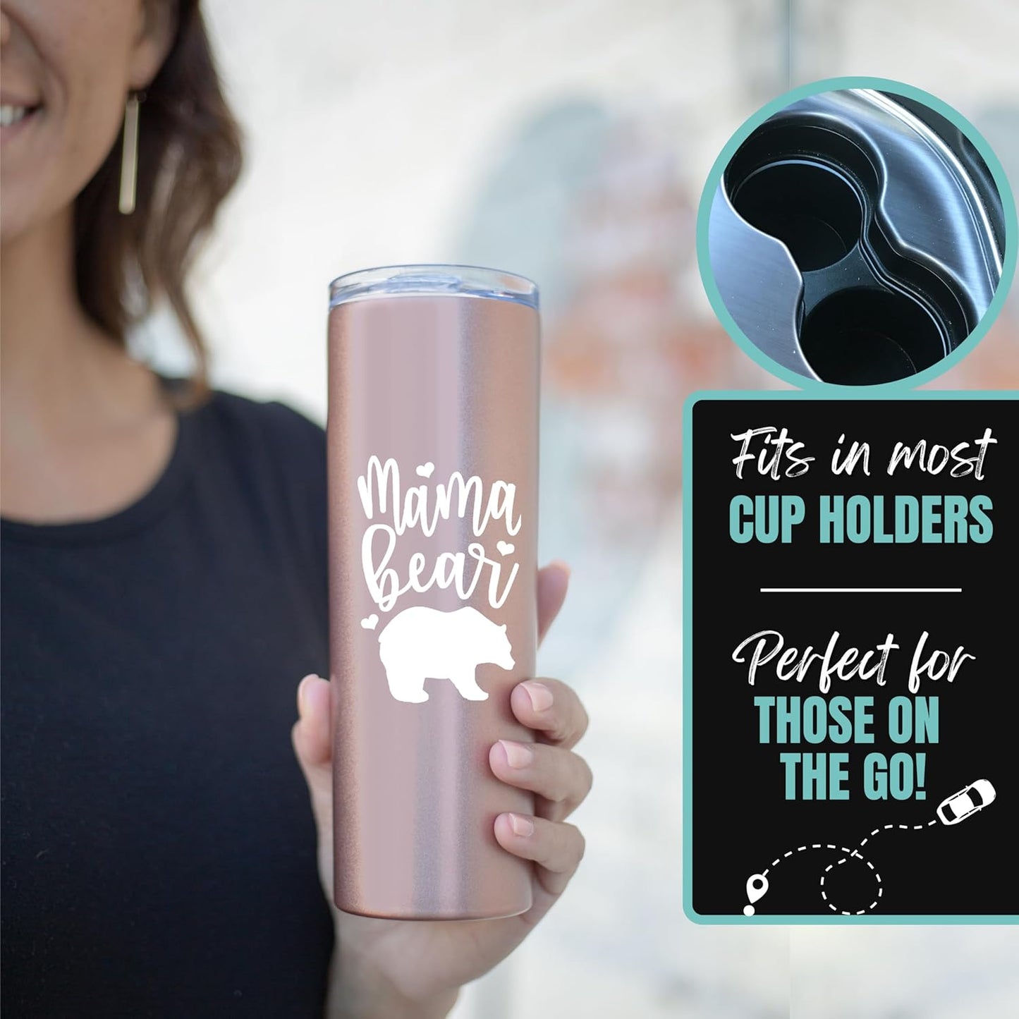 Mom Gift Coffee Mug, Mama Bear Tumbler, Cute Gifts for Mother, New Moms for Christmas, Birthday, Mother's Day