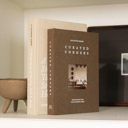 2 Decorative Books for Home Decor - Linen Fake Books for Decorating Bookshelf, Coffee Table, Shelves - Faux Book Box