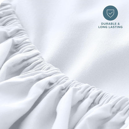 Bare Home Full Size Fitted Bottom Sheet - Premium 1800 Microfiber - Ultra-Soft Hotel Luxury - Deep Pocket - White