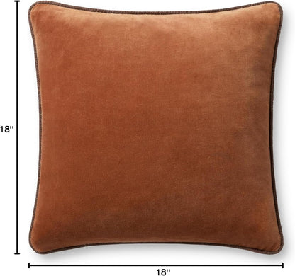 Loloi Liza Pillow Cover 18'' x 18'' with Poly, Rust