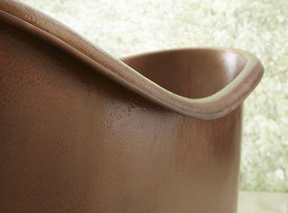 Sinkology Euclid 71.5 Inch Freestanding Soaking Bathtub, Antique Copper, Solid Copper Double Slipper Tub for Two with Overflow