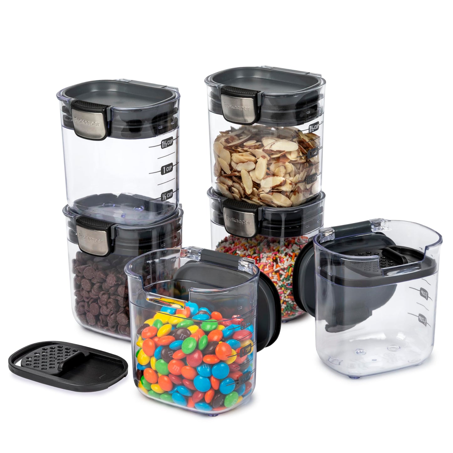 Progressive PKS-401 1.5 Cup Mini Prokeeper+ Airtight Silicone Seal Storage Container Great For Spices & Baking Acessories (6- Piece)