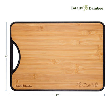 Totally Bamboo Poly-Boo Reversible Cutting Board – Dual-Sided with Bamboo & BPA-Free Poly Surfaces | 15" x 11" Meat & Vegetable Prep Board | Durable & Knife-Friendly