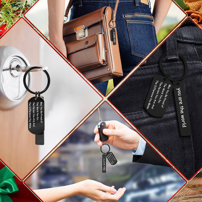 Gisafai 30 Pcs Laser Engraving Stainless Steel Keychain Blanks Engravable Metal Keychains for Graduation Crafts DIY Gifts(Black)