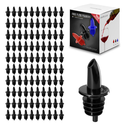 Esatto 100 Piece Plastic Bottle Pourer - Versatile Drink and Alcohol Pourer Spout - Easy Install, Durable, Professional Bar Tool