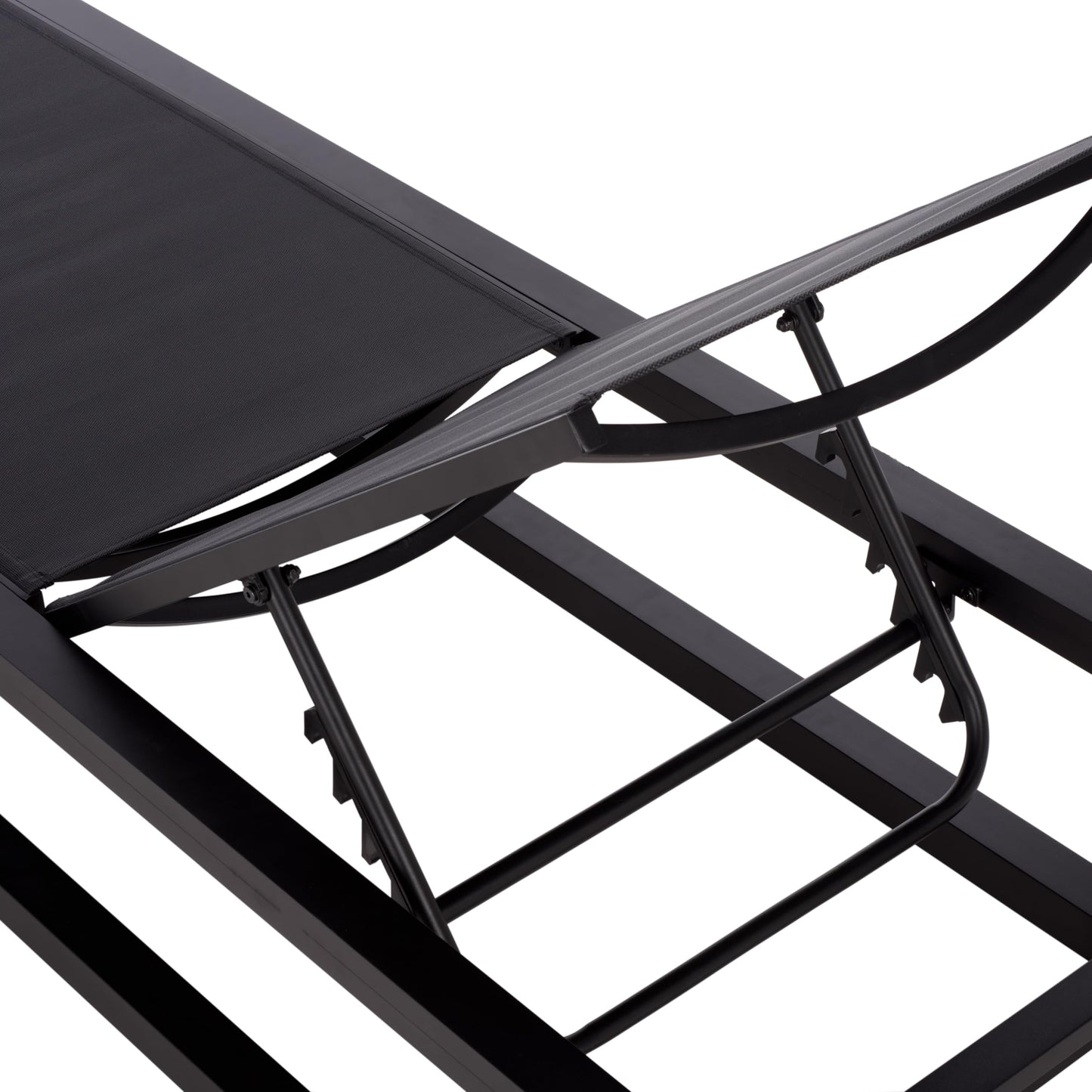 SAFAVIEH Outdoor Patio Furniture Collection – Logan Black & Black Aluminum Lounger, Adjustable Modern Outdoor Reclining Chaise (PAT7561A)