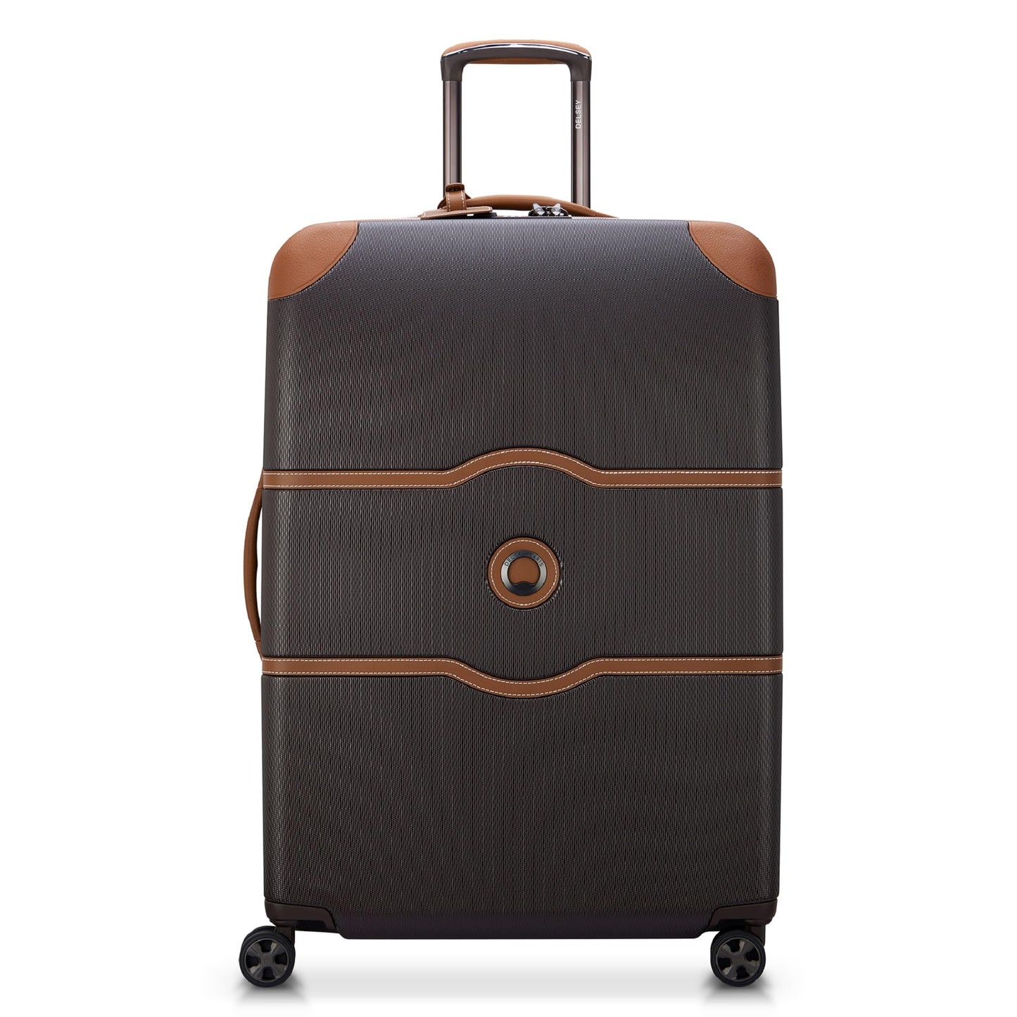 DELSEY PARIS Chatelet Air 2.0 - Hardside Checked Luggage 28 Inch Large - TSA Lock - 360° Spinner Wheels- Polycarbonate Travel Suitcase, Chocolate Brown