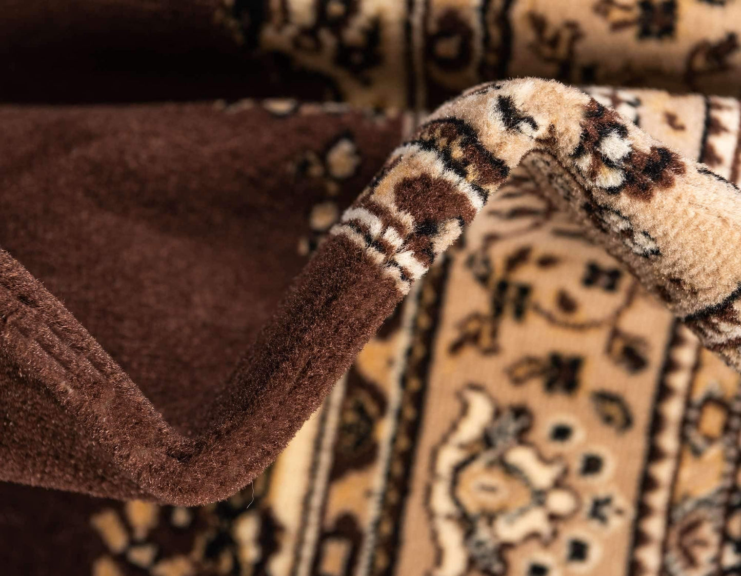Unique Loom Reza Collection Traditional Persian Style Area Rug, 9 ft 10 in x 13 ft, Brown/Ivory