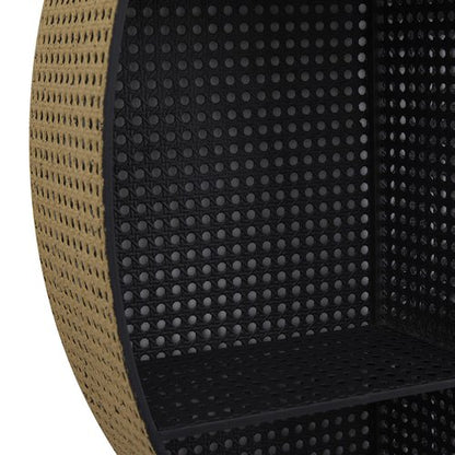 Deco 79 Metal Wall Shelf Round 8 Cubbies, 32" x 6" x 32", Black