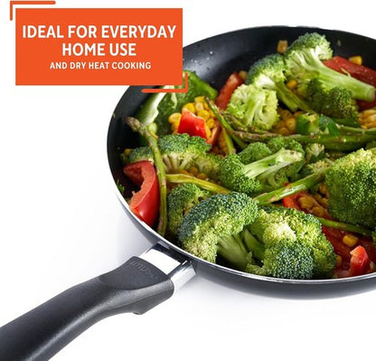 IMUSA 8-Inch Bistro Aluminum Nonstick Fry Pan - Cool Touch Handle for Easy Cooking | Black Skillet