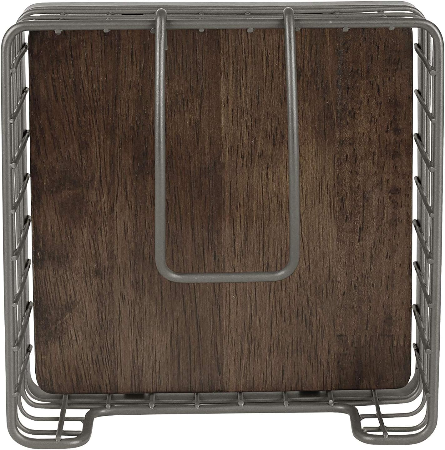 Spectrum Madison Weighted Napkin Holder - Industrial Gray Dispenser & Décor for Kitchen, Dining Room, Outdoor