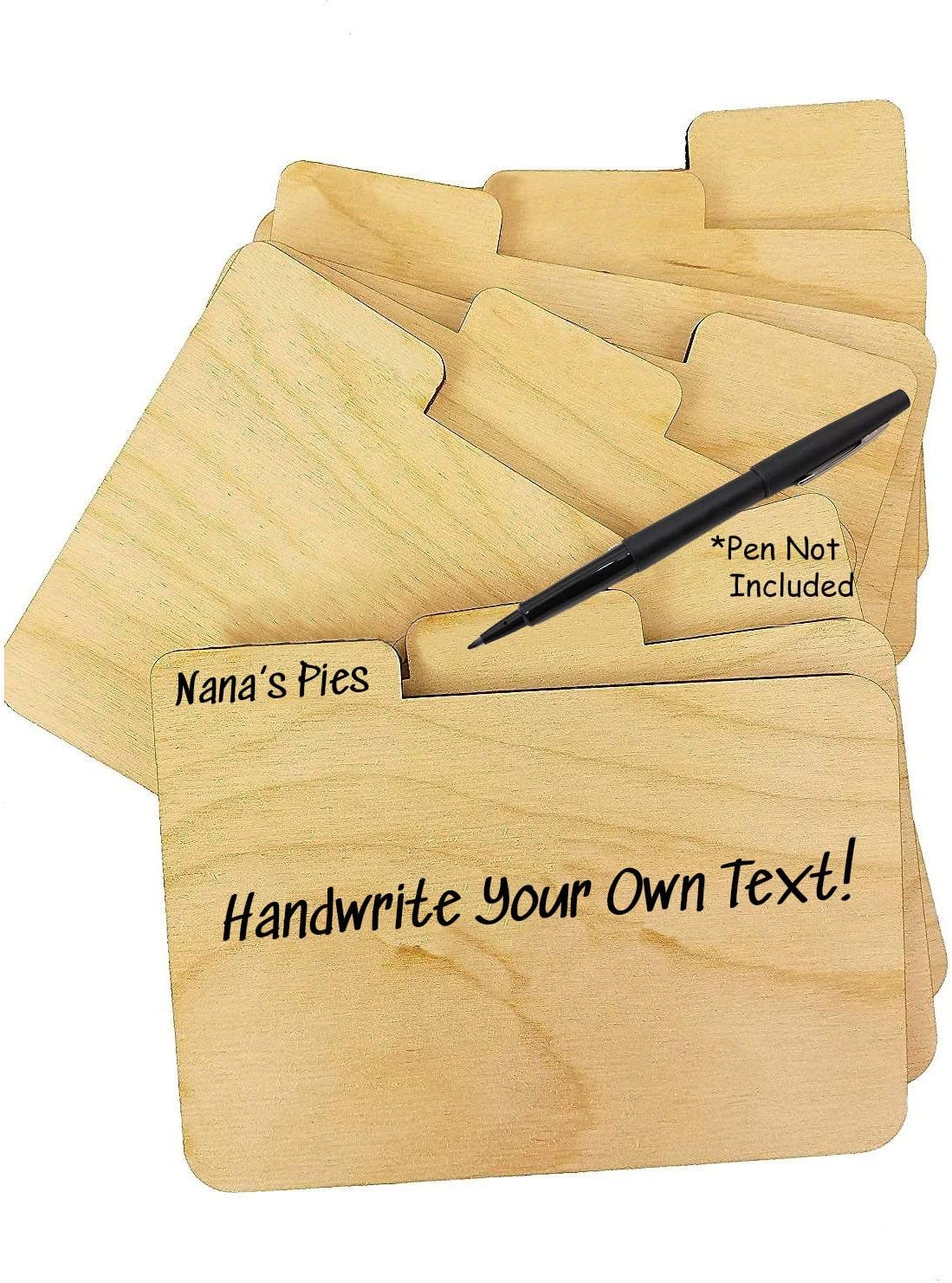 Wood 4x6 Recipe Dividers (Set of 9) with Tabs - Handwrite Personalized Text for Recipe Dividers, Perfect Gift for Cooks