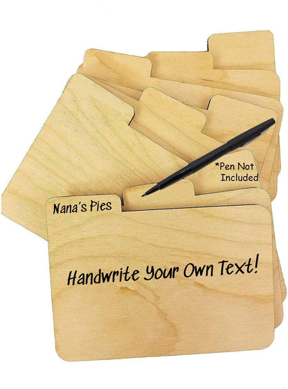 Wood 4x6 Recipe Dividers (Set of 9) with Tabs - Handwrite Personalized Text for Recipe Dividers, Perfect Gift for Cooks