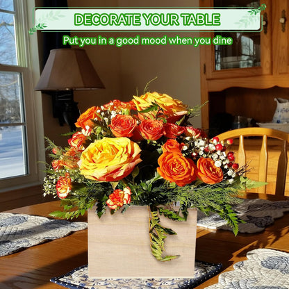 Suzile 12 Sets Square Rustic Wooden Box for Centerpiece Planter Box with Foam Blocks 4 Inch Unfinished Small Square Cube Vase for Wedding Floral Arrangement, Baby Showers, Home Garden Decor Craft