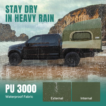 Niphean Truck Bed Tent for Camping 5.5ft-8ft for 2+1 People, 2 Mins Fast Setup Inflatable Pickup Truck Tent, PU 3000mm Waterproof & High-Strength Windproof, Spacious Interior for Multi-Landscape