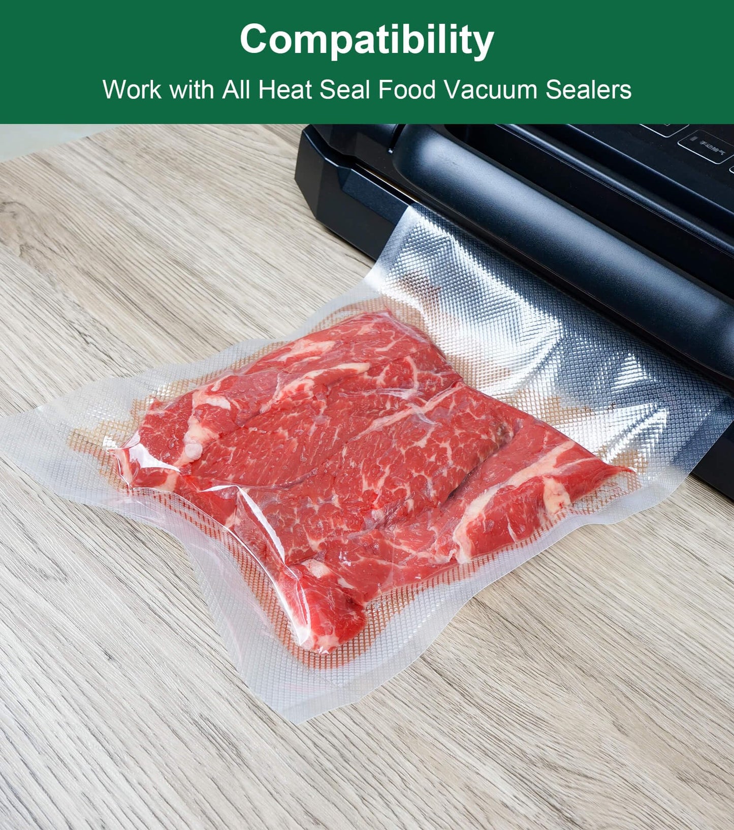 UTILIMATES Vacuum Sealer Bags for Food, BPA-free Heavy Duty Vacuum Sealer Bags Rolls 8 Inch 50 Feet 2-pack, Ideal for Custom Fit Food Saver, Seal a Meal, or Sous Vide