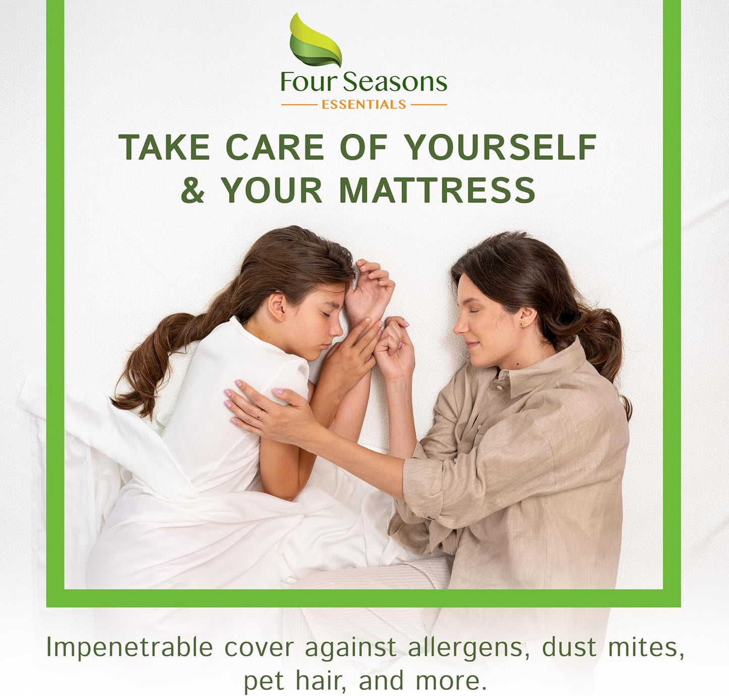 Four Seasons Essentials RV Short Full Size Waterproof Mattress Protector, Cooling Bamboo Fitted Sheet Cover