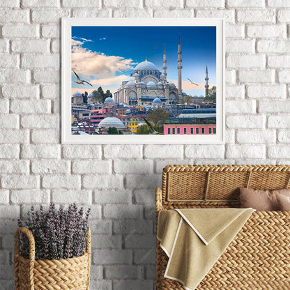 Full Drill Sultan Ahmed Mosque Minaret Islam Turkey DIY 5D Diamond Painting by Number Unique Kits Home Wall Decor 12x16 Inch