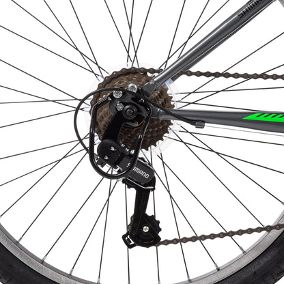Huffy Stone Mountain Mens 24 Inch Mountain Bike, Charcoal Gloss Frame, 21-Speed Shimano Twist Shifting, Front Suspension, Comfort Saddle | 20"/24"/26" Sizes, 6-21 Speeds, Dual Suspension Available