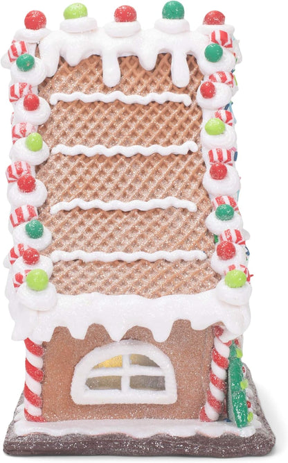 RAZ Imports Gingerbread Lighted Lodge | 11.5" Festive Holiday Decor for Christmas