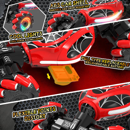 XUERENTECH Spider Gesture RC Car, 2.4GHz Gesture Sensing RC Stunt Car Toys for 6-12 Years Old Boys Girls, Hand Controlled Remote Drift Twist Offroad 360° Rotation with Lights Music for Birthday Gifts