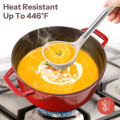 NCUE Silicone Cooking Utensils Set, 28 Pcs Kitchen Utensils Set 446°F Heat Resistant Spatula Set, Food Grade Silicone and Stainless Steel Handle Kitchen Gadgets for Nonstick Cookware BPA Free
