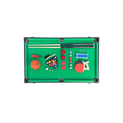 KICK Morpheus 55" 5-in-1 Multi-Game Table (Brown) – Foosball, Billiards/Pool, Ping Pong, Glide Hockey, and Basketball