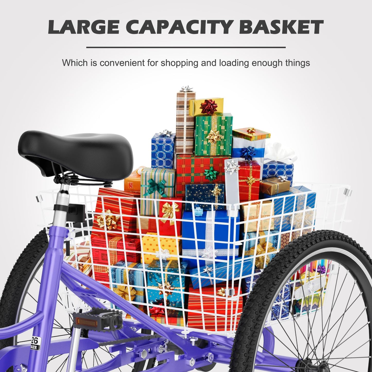 ABORON Adults Tricycle, 3 Wheels Bike for Adult, Tricycle for Adults, Double-Wall Wheel Rims, for Women Men Exercise Outdoor Sports