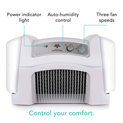 Vornado Evap40 Evaporative Humidifier with Adjustable Humidistat, 4-Gallon Capacity for Large Room Coverage up to 1,000 sq ft, 3 Speed Settings, Easy to Clean Dual Tank
