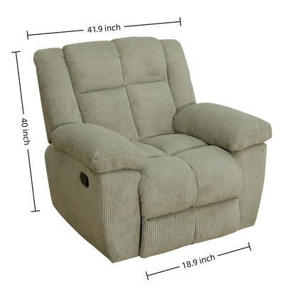 Trygoal Manual Recliner Chair, Nursery Rocking Chair, Linen Recliner Chair for Adults, Lazy Boy, Gaming Recliner wih Overstuffed Arms, Suitable for Home Theater, Living Room, Bedroom, Off-White