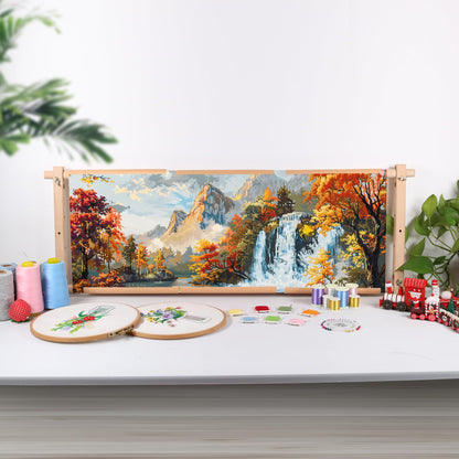 Embroidery Tapestry Scroll Frame, Detachable Cross Stitch Frame, Scroll Embroidery&Quilting Holder for Cross Stitch, Needlepoint, and Sewing Projects (30.31inch*11.8inch)