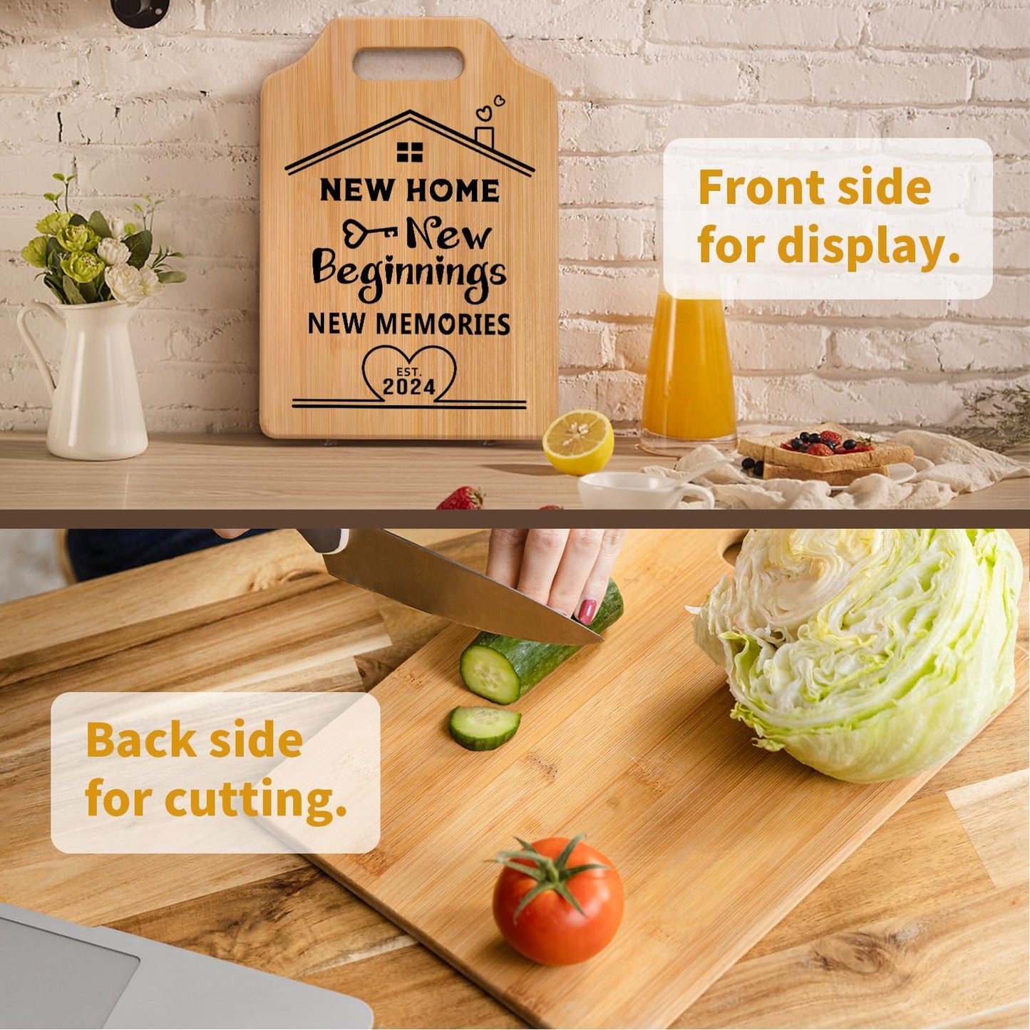 Unique Home Sweet Home Cutting Board - Housewarming Gifts for New Home 2024, Best Gifts for Friends, Neighbor