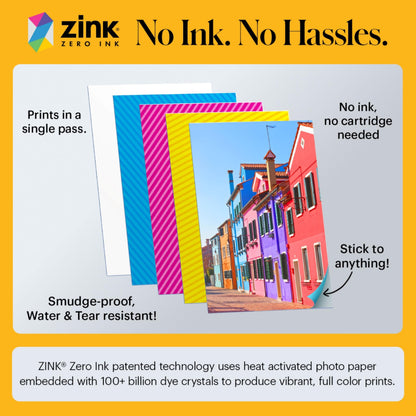Kodak Step Printer, Wireless Mobile Photo Printer Zero Ink Technology & Kodak App for iOS & Android (Black) Gift, Starter Bundle