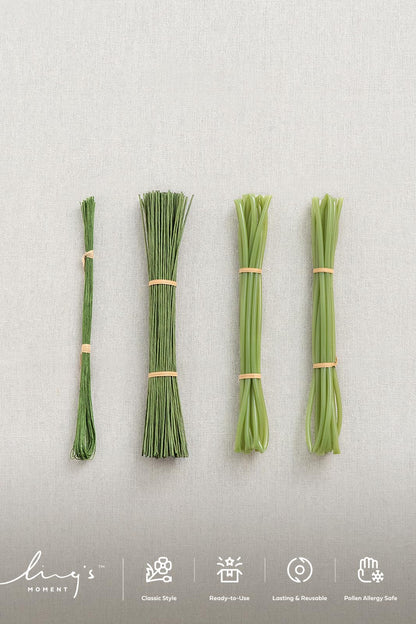Ling's moment DIY Tools Set for Wedding, 3 Kinds of Accessories Include 100pcs Artificial Stems, 100pcs Flower Craft Wires and 20ft Tubing for Wedding Bridal Flower DIY and Floral Arrangement