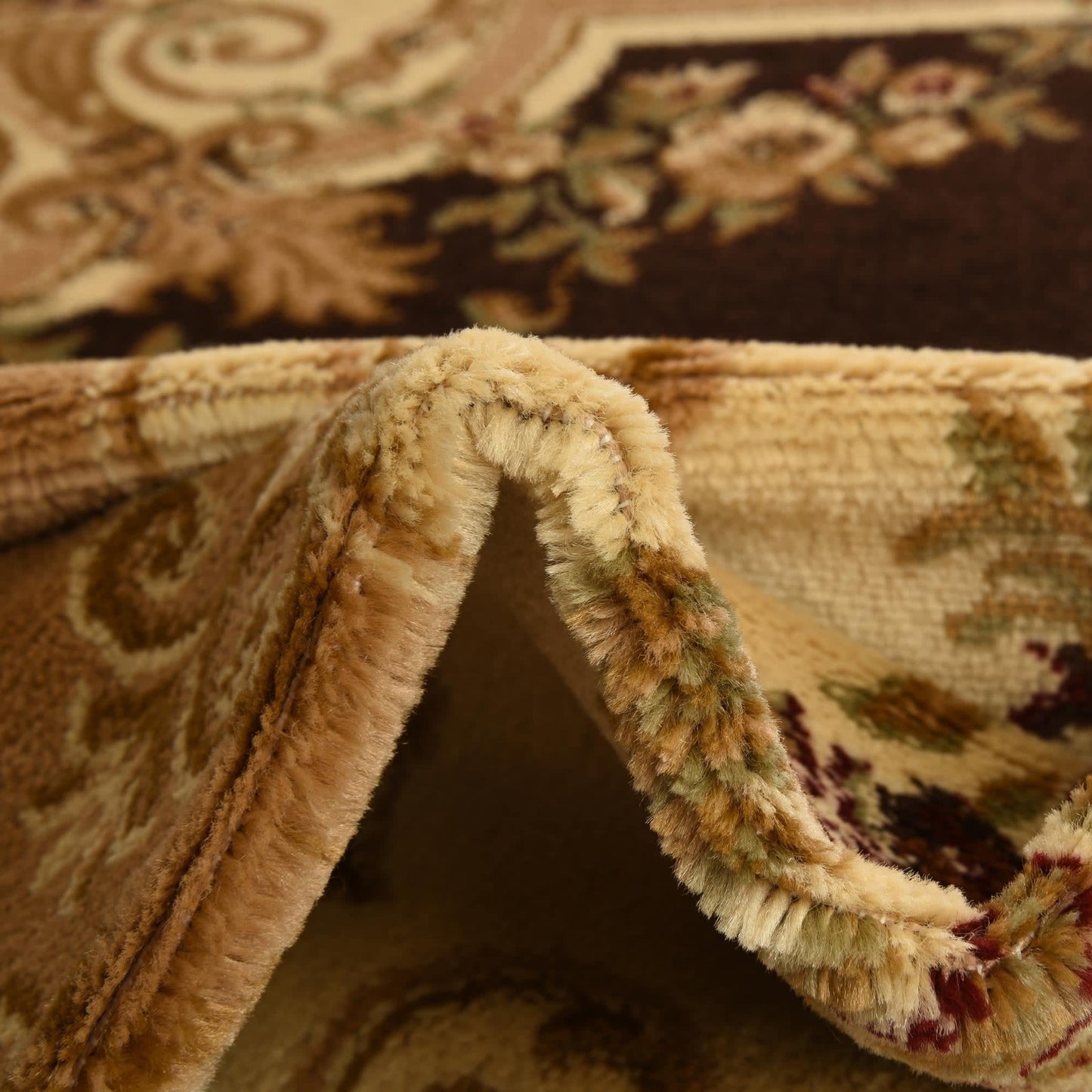 Unique Loom Versailles Collection Traditional Classic Floral Motif Area Rug (10' 0 x 13' 0 Rectangular, Brown/ Ivory)