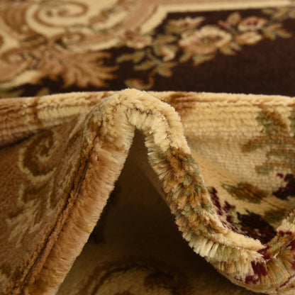 Unique Loom Versailles Collection Traditional Classic Floral Motif Area Rug (10' 0 x 13' 0 Rectangular, Brown/ Ivory)